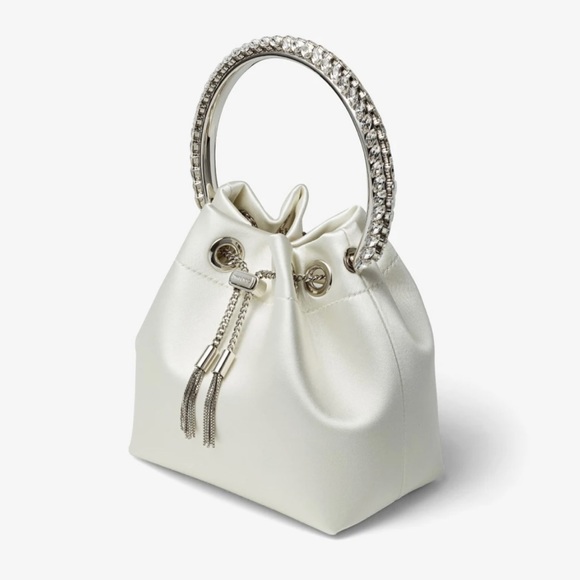 Jimmy Choo Bon Bon
Ivory Satin Bag with Crystal Handle - Picture 4 of 7